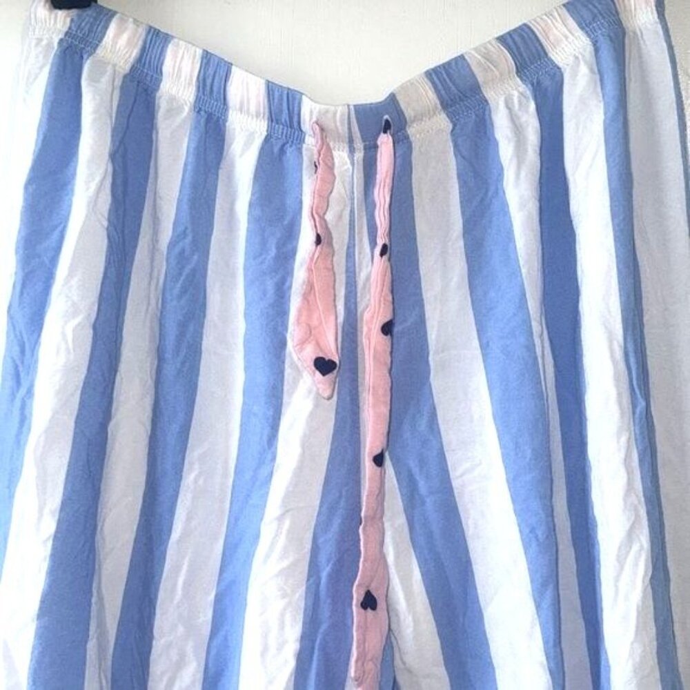 Peace Love & Dreams Blue & White Striped Pajama Set M/M - Picture 6 of 11
